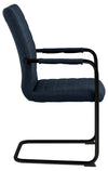 Set 2 scaune tapitate cu stofa si picioare metalice Gudrun Plus Albastru inchis / Negru, l52,5xA63,5xH95,5 cm (2)