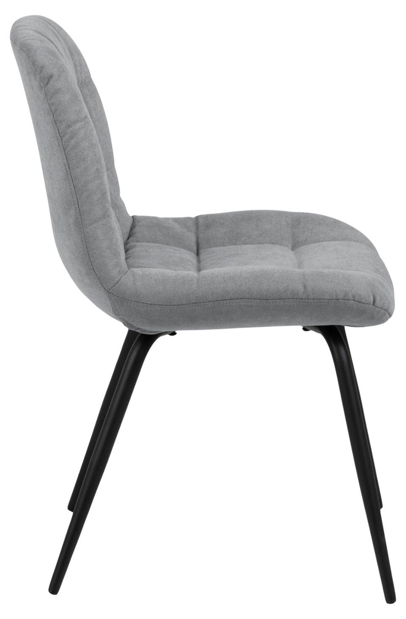 Set 2 scaune tapitate cu stofa si picioare metalice, Katja Gri deschis / Negru, l49xA54,5xH84 cm (2)