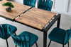 Set 2 scaune tapitate cu stofa si picioare metalice, Kusa 158 Velvet Albastru / Negru, l43xA43xH82 cm (3)