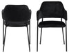 Set 2 scaune tapitate cu stofa si picioare metalice, Limana Velvet Negru, l54xA55xH82 cm (3)