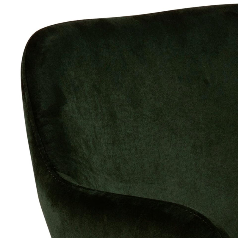 Set 2 scaune tapitate cu stofa si picioare metalice, Limana Velvet Verde / Negru, l54xA55xH82 cm (6)