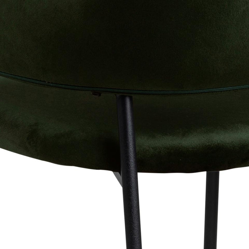 Set 2 scaune tapitate cu stofa si picioare metalice, Limana Velvet Verde / Negru, l54xA55xH82 cm (5)
