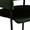 Set 2 scaune tapitate cu stofa si picioare metalice, Limana Velvet Verde / Negru, l54xA55xH82 cm (4)