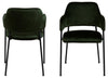 Set 2 scaune tapitate cu stofa si picioare metalice, Limana Velvet Verde / Negru, l54xA55xH82 cm (2)
