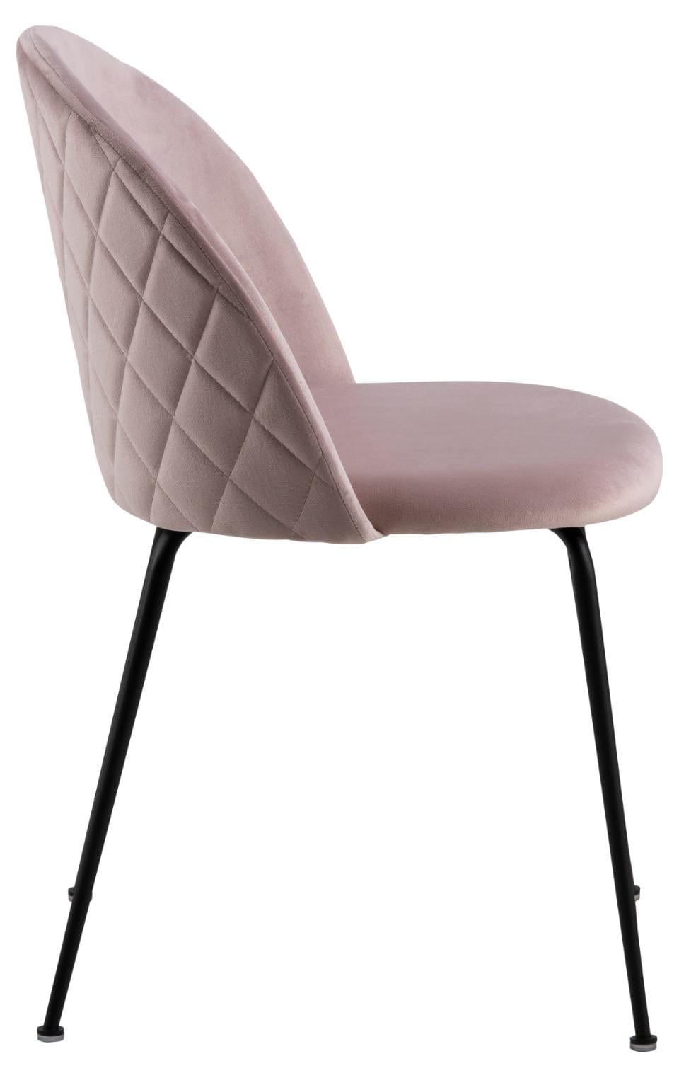 Set 2 scaune tapitate cu stofa si picioare metalice Louise Velvet Roz Deschis / Negru, l49,5xA54xH80,5 cm (5)