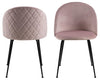 Set 2 scaune tapitate cu stofa si picioare metalice Louise Velvet Roz Deschis / Negru, l49,5xA54xH80,5 cm (4)