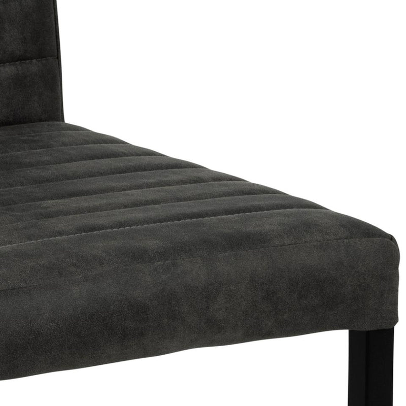 Set 2 scaune tapitate cu stofa si picioare metalice, Michelle Antracit / Negru, l58xA49xH88 cm (5)