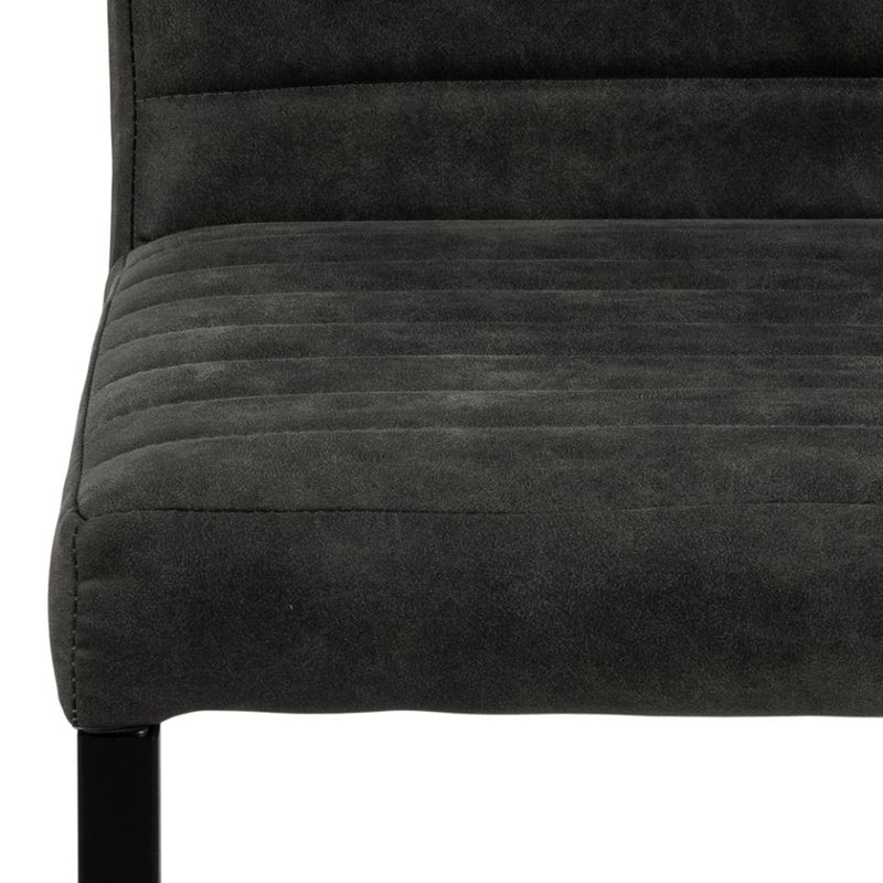 Set 2 scaune tapitate cu stofa si picioare metalice, Michelle Antracit / Negru, l58xA49xH88 cm (4)