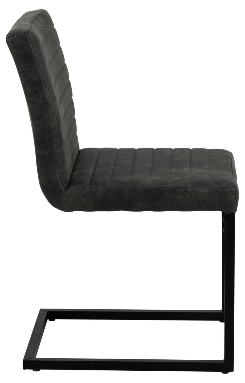 Set 2 scaune tapitate cu stofa si picioare metalice, Michelle Antracit / Negru, l58xA49xH88 cm (2)