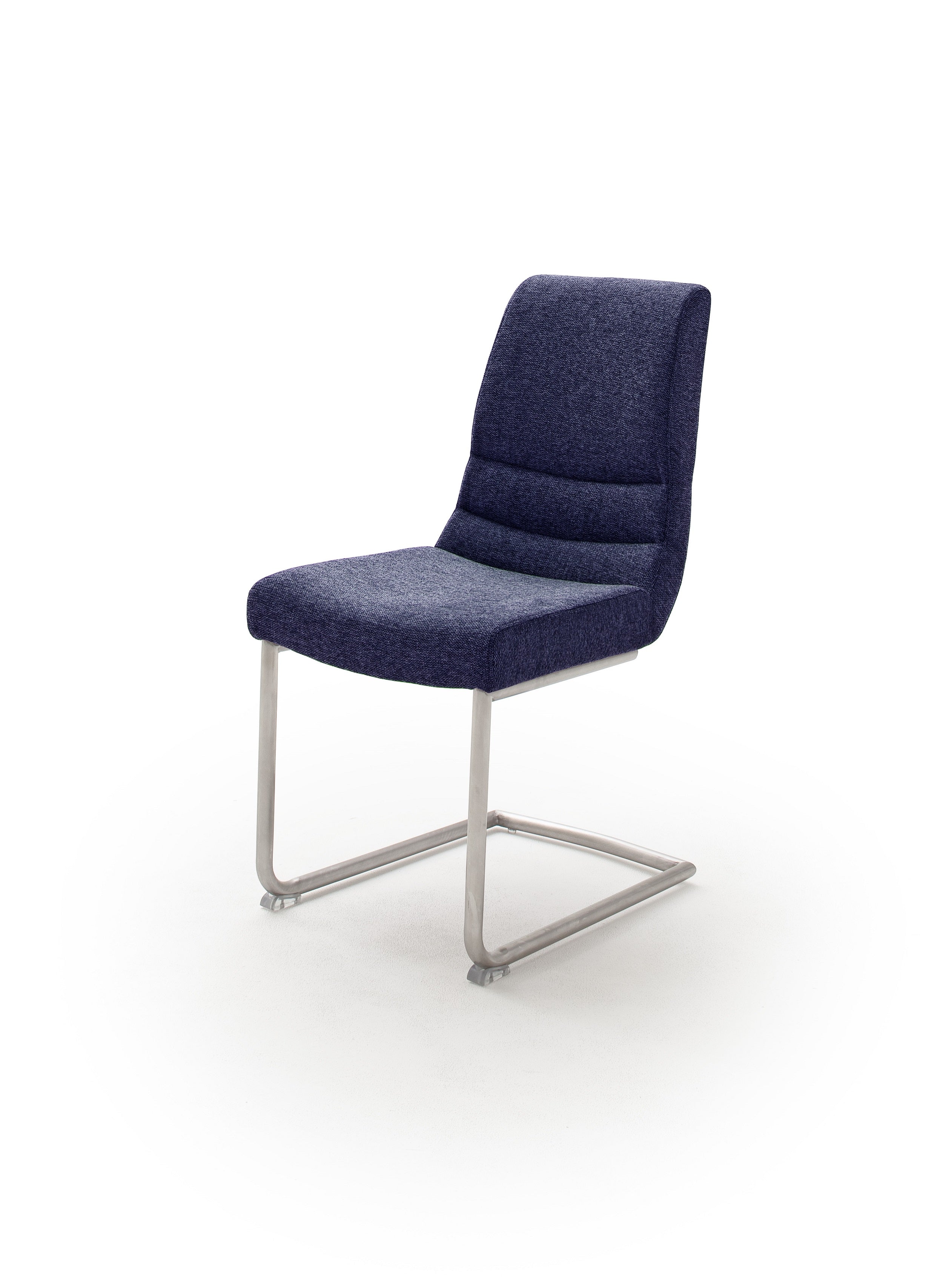 Set 2 scaune tapitate cu stofa si picioare metalice, Montera Swing Albastru / Crom, l45xA63xH90 cm (3)