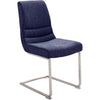 Set 2 scaune tapitate cu stofa si picioare metalice, Montera Swing Albastru / Crom, l45xA63xH90 cm (2)