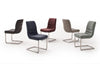 Set 2 scaune tapitate cu stofa si picioare metalice, Montera Swing Albastru / Crom, l45xA63xH90 cm (4)