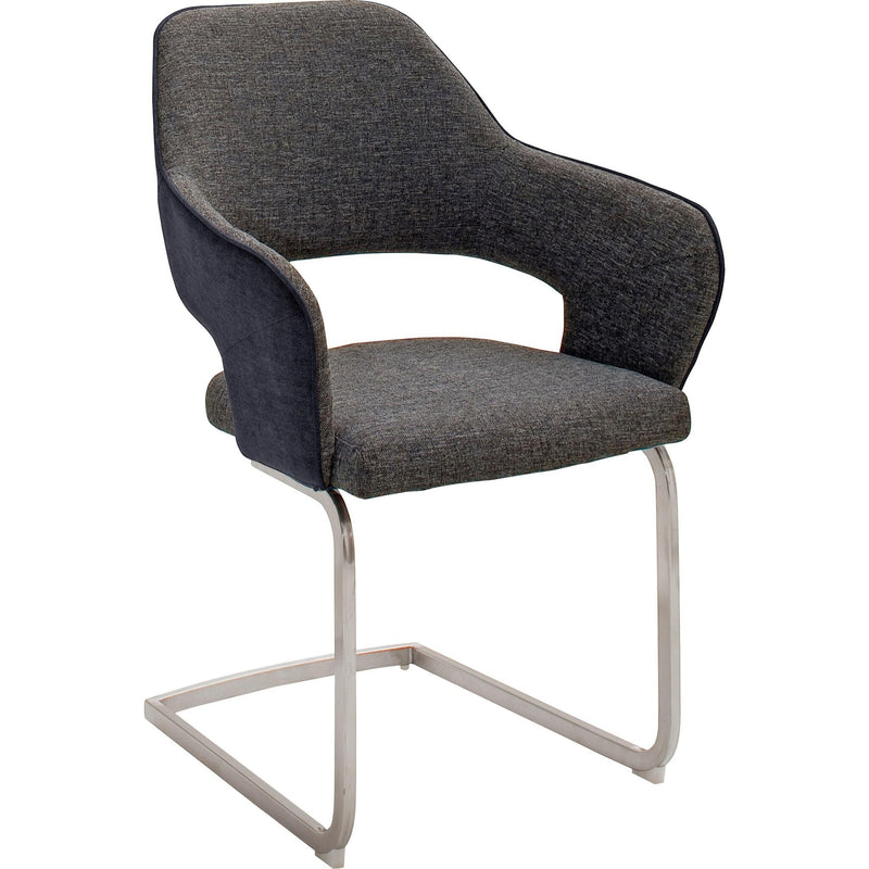 Set 2 scaune tapitate cu stofa si picioare metalice, Newcastle Swing Grafit / Crom, l58xA59xH89 cm (4)