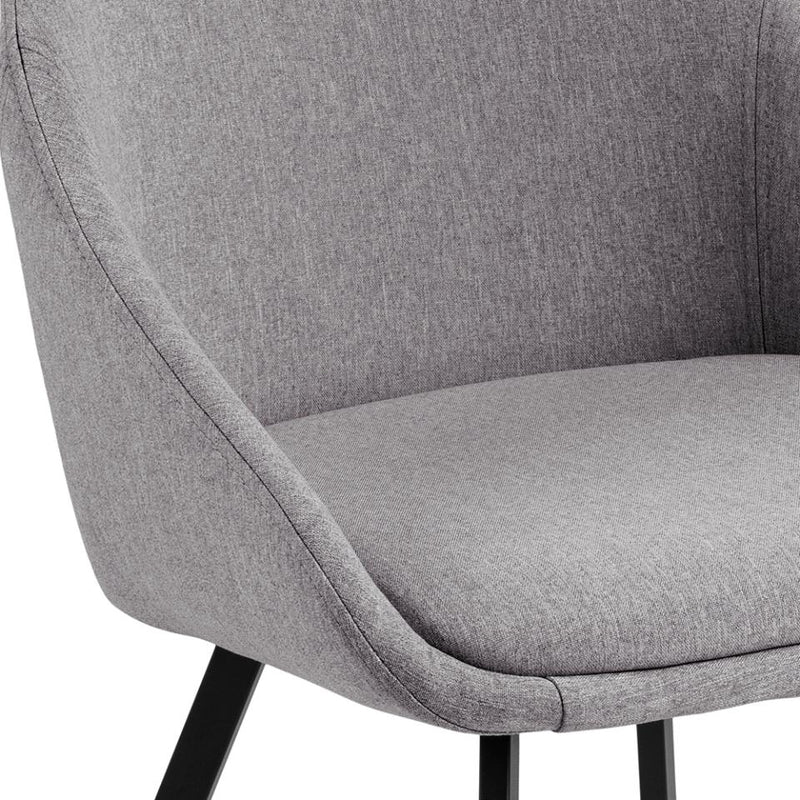 Set 2 scaune tapitate cu stofa si picioare metalice, Nils Gri deschis / Negru, l56,5xA52xH77 cm (6)