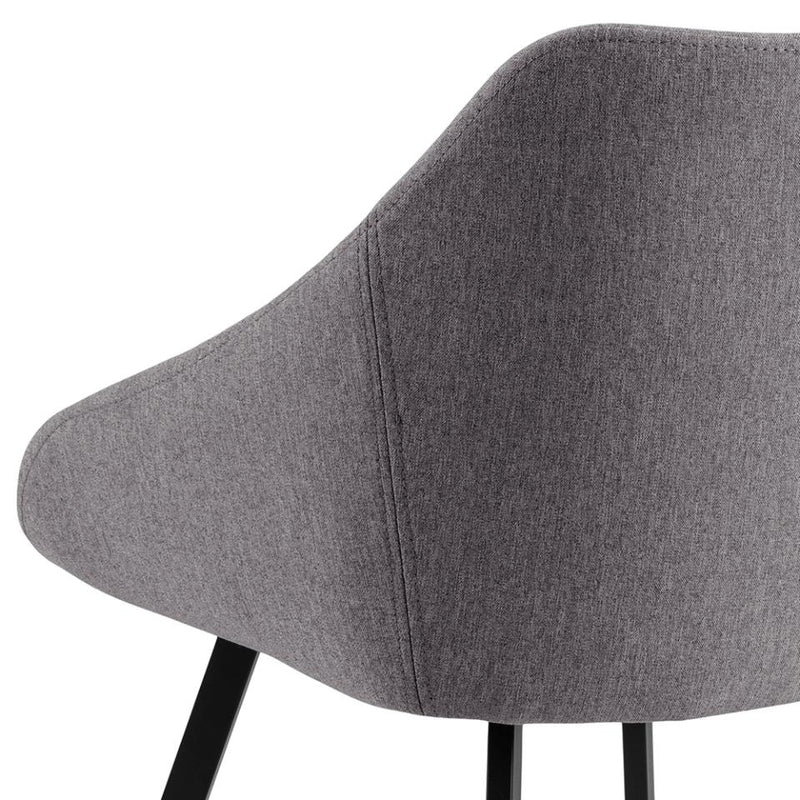 Set 2 scaune tapitate cu stofa si picioare metalice, Nils Gri deschis / Negru, l56,5xA52xH77 cm (5)