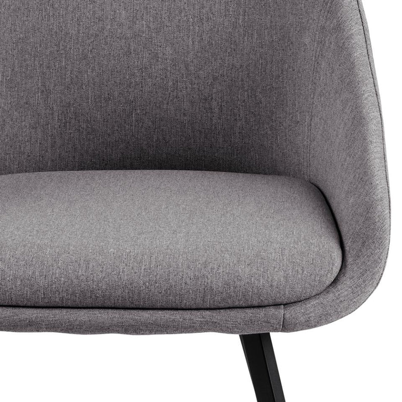Set 2 scaune tapitate cu stofa si picioare metalice, Nils Gri deschis / Negru, l56,5xA52xH77 cm (3)
