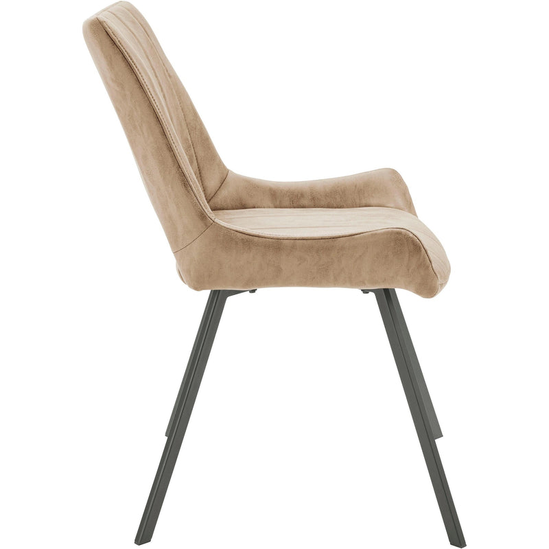 Set 2 scaune tapitate cu stofa si picioare metalice, Olympia Capuccino / Negru, l54xA56xH87 cm (6)