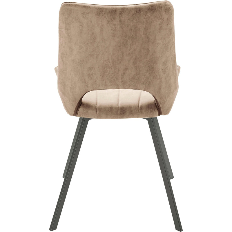 Set 2 scaune tapitate cu stofa si picioare metalice, Olympia Capuccino / Negru, l54xA56xH87 cm (5)