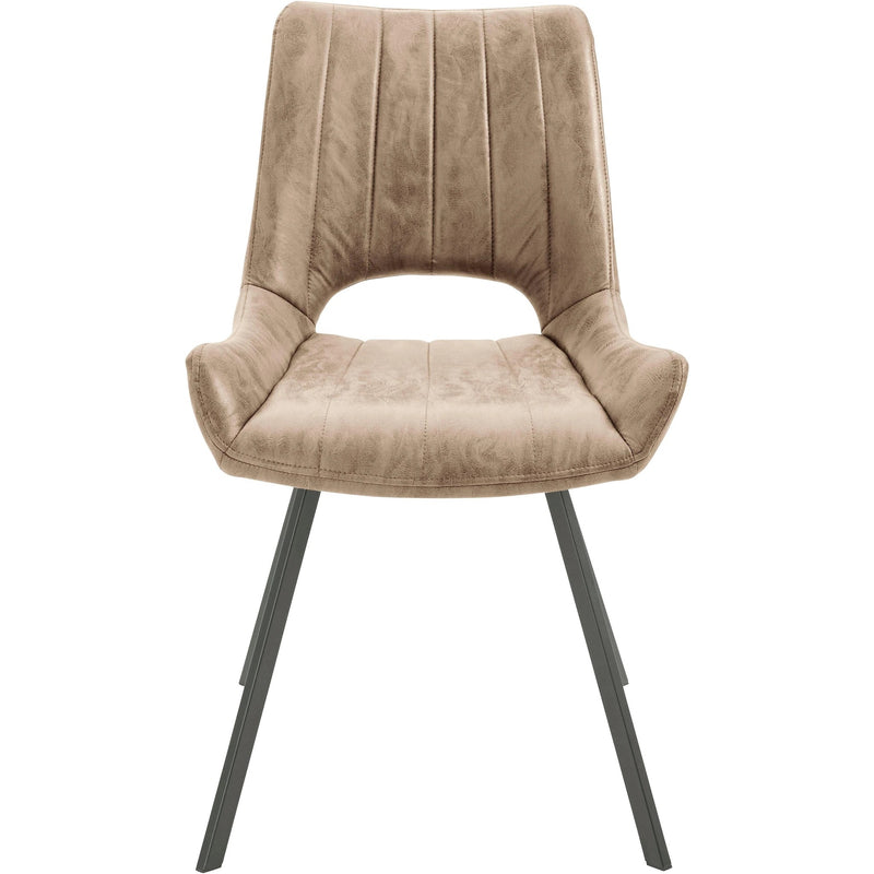 Set 2 scaune tapitate cu stofa si picioare metalice, Olympia Capuccino / Negru, l54xA56xH87 cm (4)