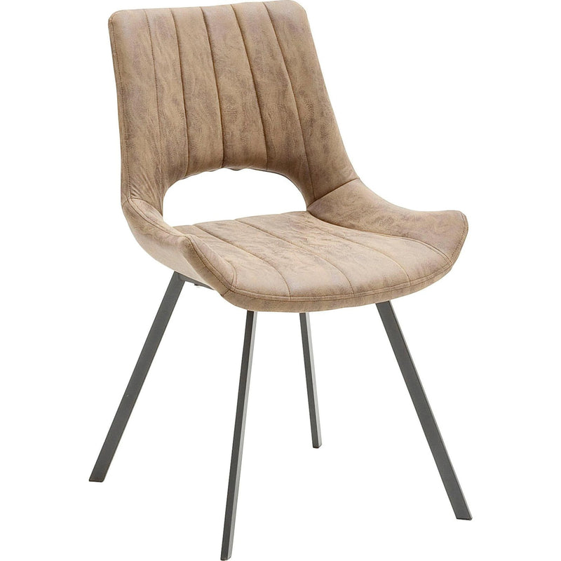 Set 2 scaune tapitate cu stofa si picioare metalice, Olympia Capuccino / Negru, l54xA56xH87 cm (3)