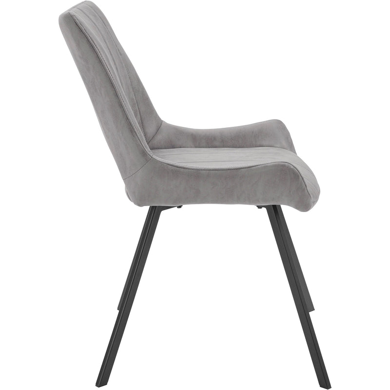 Set 2 scaune tapitate cu stofa si picioare metalice, Olympia Gri / Negru, l54xA56xH87 cm (5)
