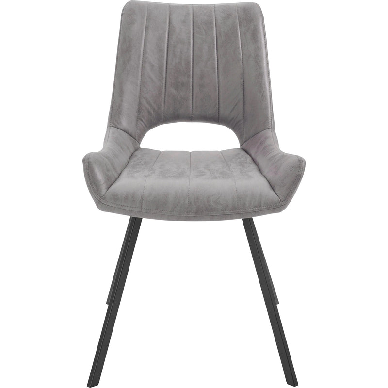Set 2 scaune tapitate cu stofa si picioare metalice, Olympia Gri / Negru, l54xA56xH87 cm (7)