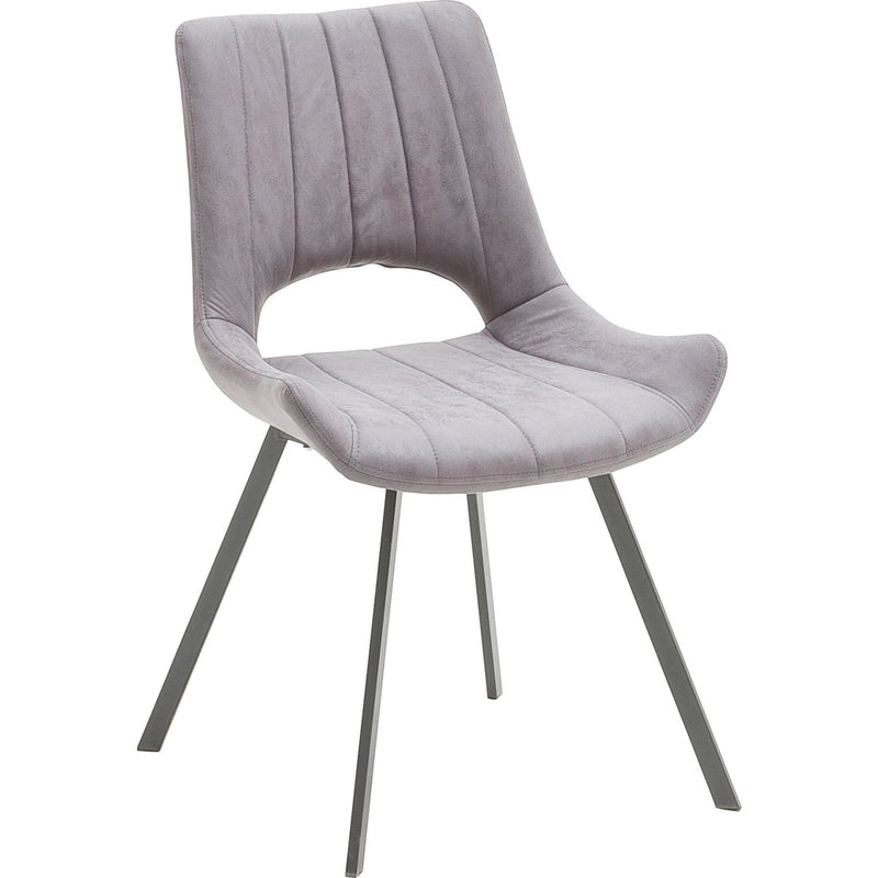 Set 2 scaune tapitate cu stofa si picioare metalice, Olympia Gri / Negru, l54xA56xH87 cm (6)