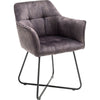 Set 2 scaune tapitate cu stofa si picioare metalice, Panama Antracit / Negru, l60xA62xH82 cm (3)