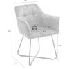 Set 2 scaune tapitate cu stofa si picioare metalice, Panama Antracit / Negru, l60xA62xH82 cm (13)