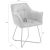 Set 2 scaune tapitate cu stofa si picioare metalice, Panama Antracit / Negru, l60xA62xH82 cm (13)