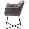 Set 2 scaune tapitate cu stofa si picioare metalice, Panama Antracit / Negru, l60xA62xH82 cm (5)