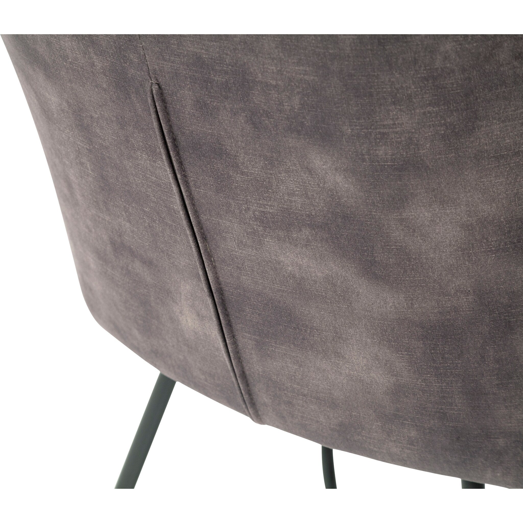Set 2 scaune tapitate cu stofa si picioare metalice, Panama Antracit / Negru, l60xA62xH82 cm (8)
