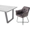 Set 2 scaune tapitate cu stofa si picioare metalice, Panama Antracit / Negru, l60xA62xH82 cm (2)