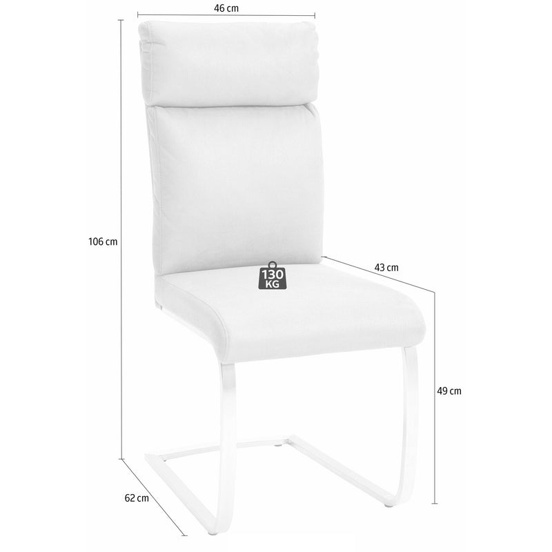 Set 2 scaune tapitate cu stofa si picioare metalice, Rabea Gri / Crom, l46xA62xH106 cm (8)
