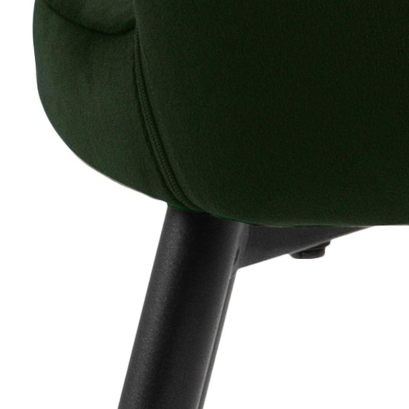 Set 2 scaune tapitate cu stofa si picioare metalice Ranja Velvet Verde Olive / Negru, l56xA59,5xH79 cm (7)