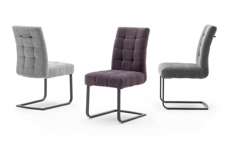 Set 2 scaune tapitate cu stofa si picioare metalice, Salta Burgundy / Crom, l48xA64xH96 cm (5)