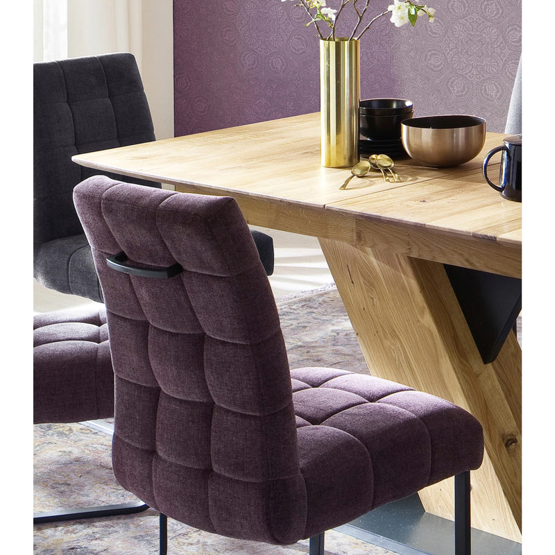 Set 2 scaune tapitate cu stofa si picioare metalice, Salta Burgundy / Crom, l48xA64xH96 cm (4)
