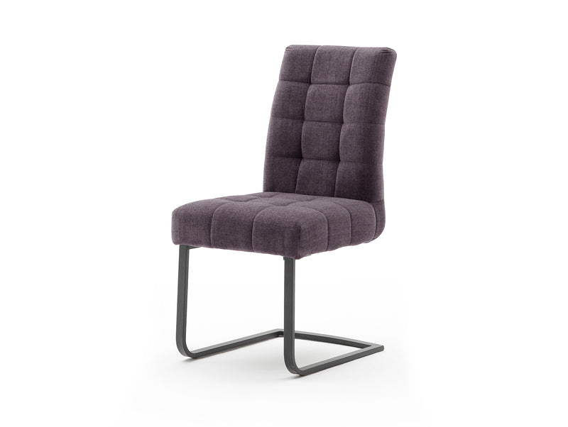 Set 2 scaune tapitate cu stofa si picioare metalice, Salta Burgundy / Crom, l48xA64xH96 cm (7)