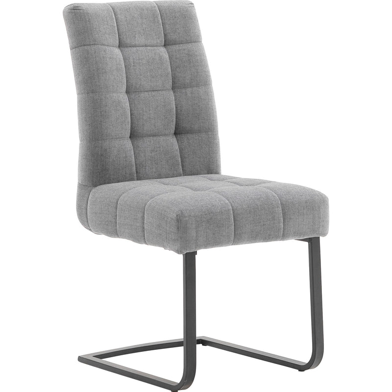 Set 2 scaune tapitate cu stofa si picioare metalice, Salta Gri / Crom, l48xA64xH96 cm (5)