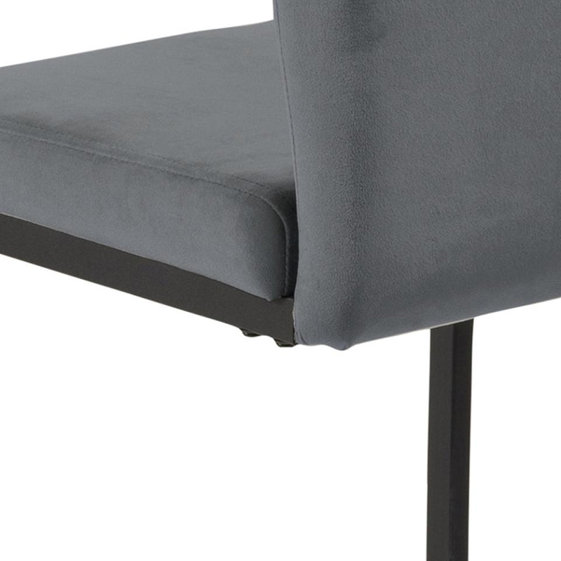 Set 2 scaune tapitate cu stofa si picioare metalice, Ulla Velvet Gri inchis / Negru, l43xA58xH100 cm (5)