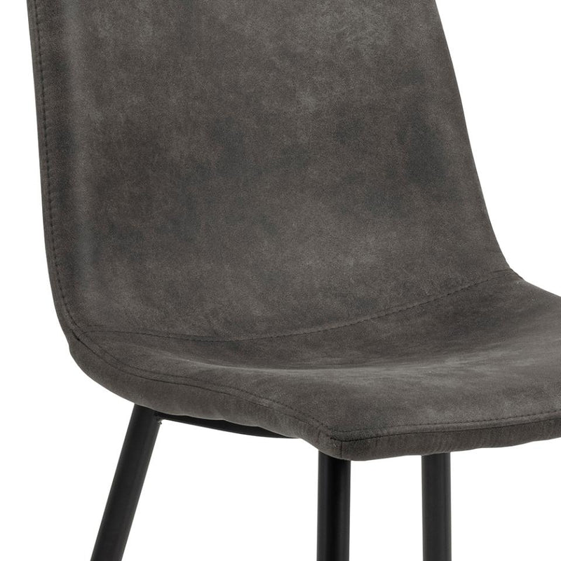 Set 2 scaune tapitate cu stofa si picioare metalice, Winnie Antracit / Negru, l45xA56,5xH85 cm (5)