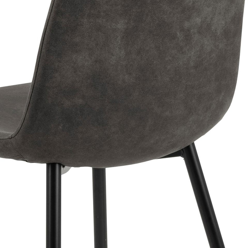 Set 2 scaune tapitate cu stofa si picioare metalice, Winnie Antracit / Negru, l45xA56,5xH85 cm (8)