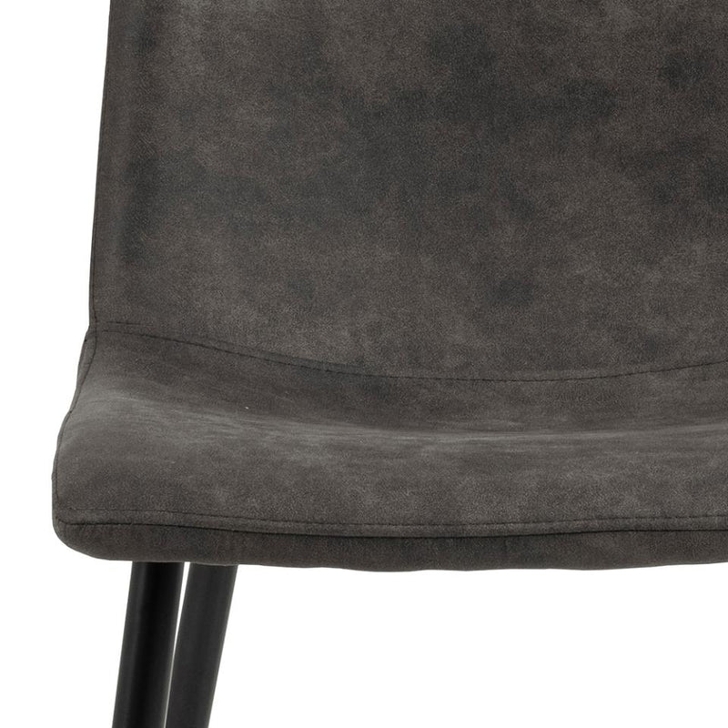 Set 2 scaune tapitate cu stofa si picioare metalice, Winnie Antracit / Negru, l45xA56,5xH85 cm (7)