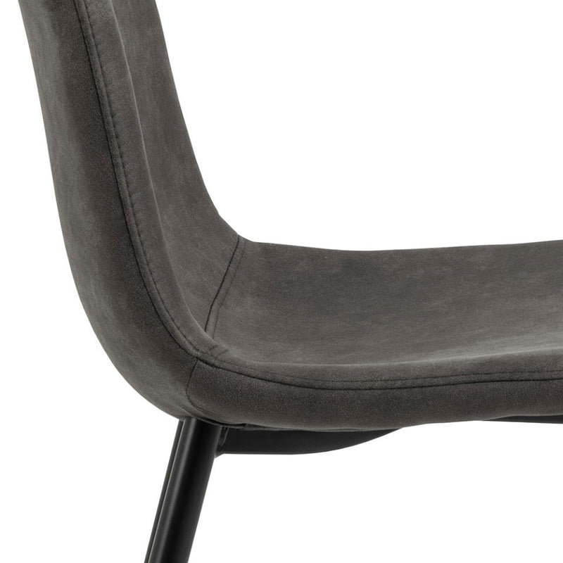 Set 2 scaune tapitate cu stofa si picioare metalice, Winnie Antracit / Negru, l45xA56,5xH85 cm (6)
