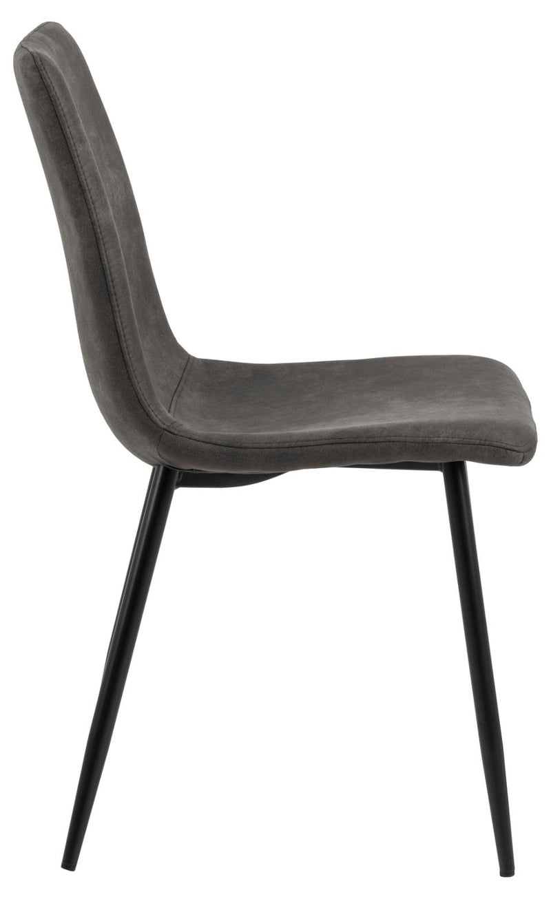 Set 2 scaune tapitate cu stofa si picioare metalice, Winnie Antracit / Negru, l45xA56,5xH85 cm (4)