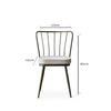 Set 2 scaune tapitate cu stofa si picioare metalice, Yildiz 984 Velvet Gri Deschis / Alama, l43xA42xH82 cm (6)