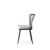Set 2 scaune tapitate cu stofa si picioare metalice, Yildiz 984 Velvet Gri Deschis / Alama, l43xA42xH82 cm (4)