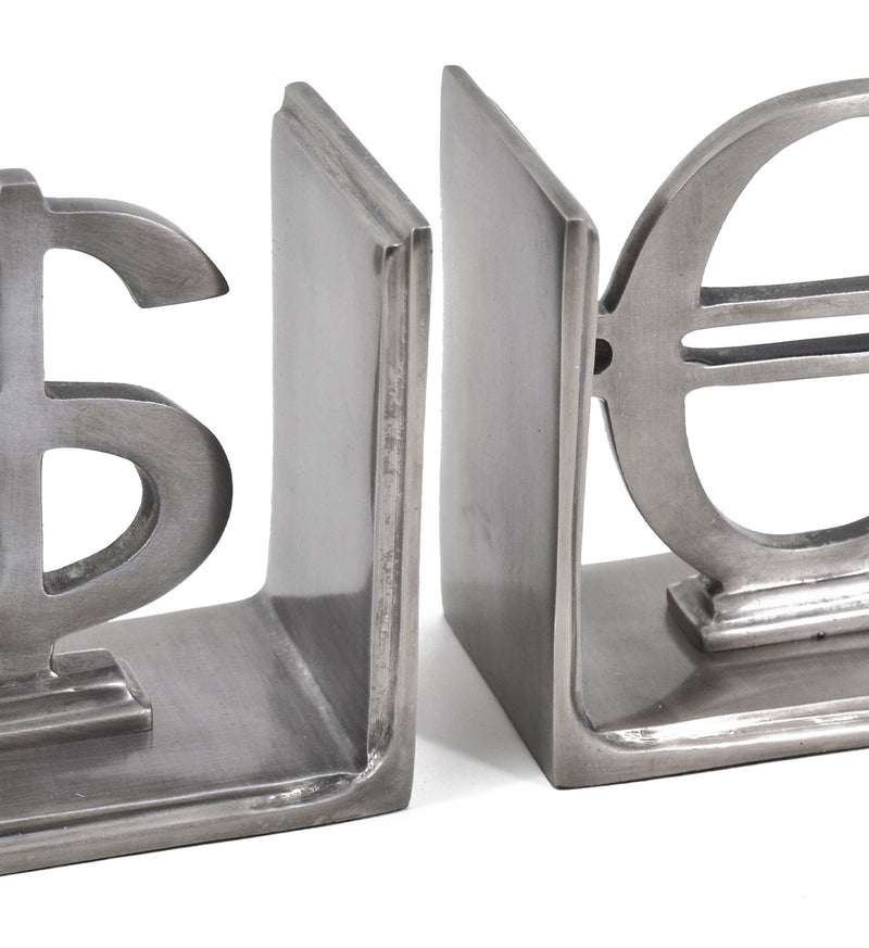 Set 2 suporturi pentru carti din aluminiu, Prince Gri, l25xA10xH13 cm (1)