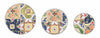 Set 3 masute suport flori din ceramica si metal, Paloma Round Multicolor / Negru, Ø30xH68 cm / Ø25xH57 cm / Ø20xH51 cm (2)