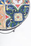 Set 3 masute suport flori din ceramica si metal, Paloma Round Multicolor / Negru, Ø30xH68 cm / Ø25xH57 cm / Ø20xH51 cm (3)